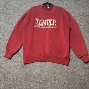 Jansport Temple University Crewneck Sweatshirt Red Graphic Logo Men's L